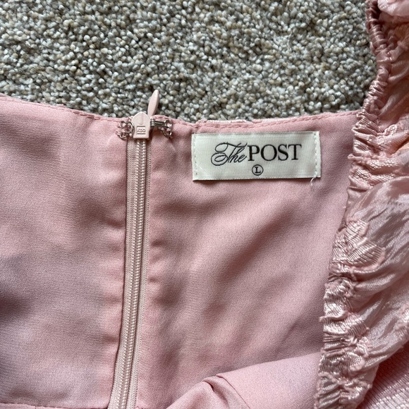 Womens Elegant Pink Babydoll Mini Dress- Size Large - Picture 4 of 4